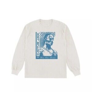 Travis Scott Cactus Jack Fortnite T-3500 Repeat Logo L/S Tee XL White NEW